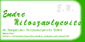 endre miloszavlyevits business card